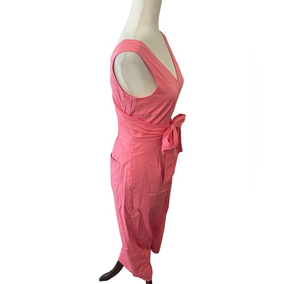 J. Crew Wrap-Tie Jumpsuit Bow Coral - Picture 4 of 16